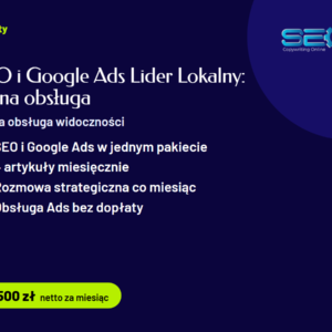 SEO i Google Ads Lider Lokalny: pełna obsługa, 2 500 zł netto za miesiąc
